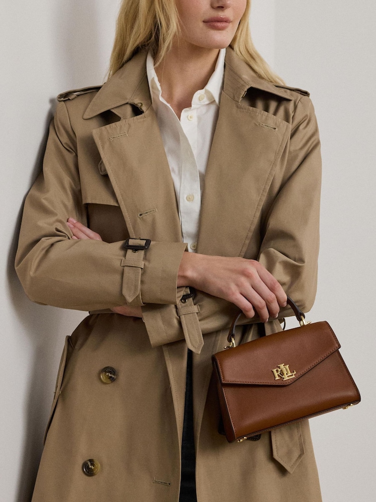 Lauren Ralph Lauren Brown Farrah Top Handle Leather Satchel Bag - Image 8 of 8 Lauren Ralph Lauren Brown Farrah Top Handle Leather Satchel Bag - Image 8 of 8