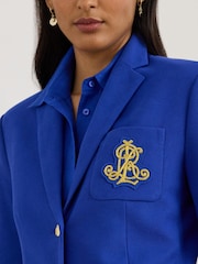 Lauren Ralph Lauren Blue Anfisa Crest Logo Blazer Jacket - Image 3 of 6