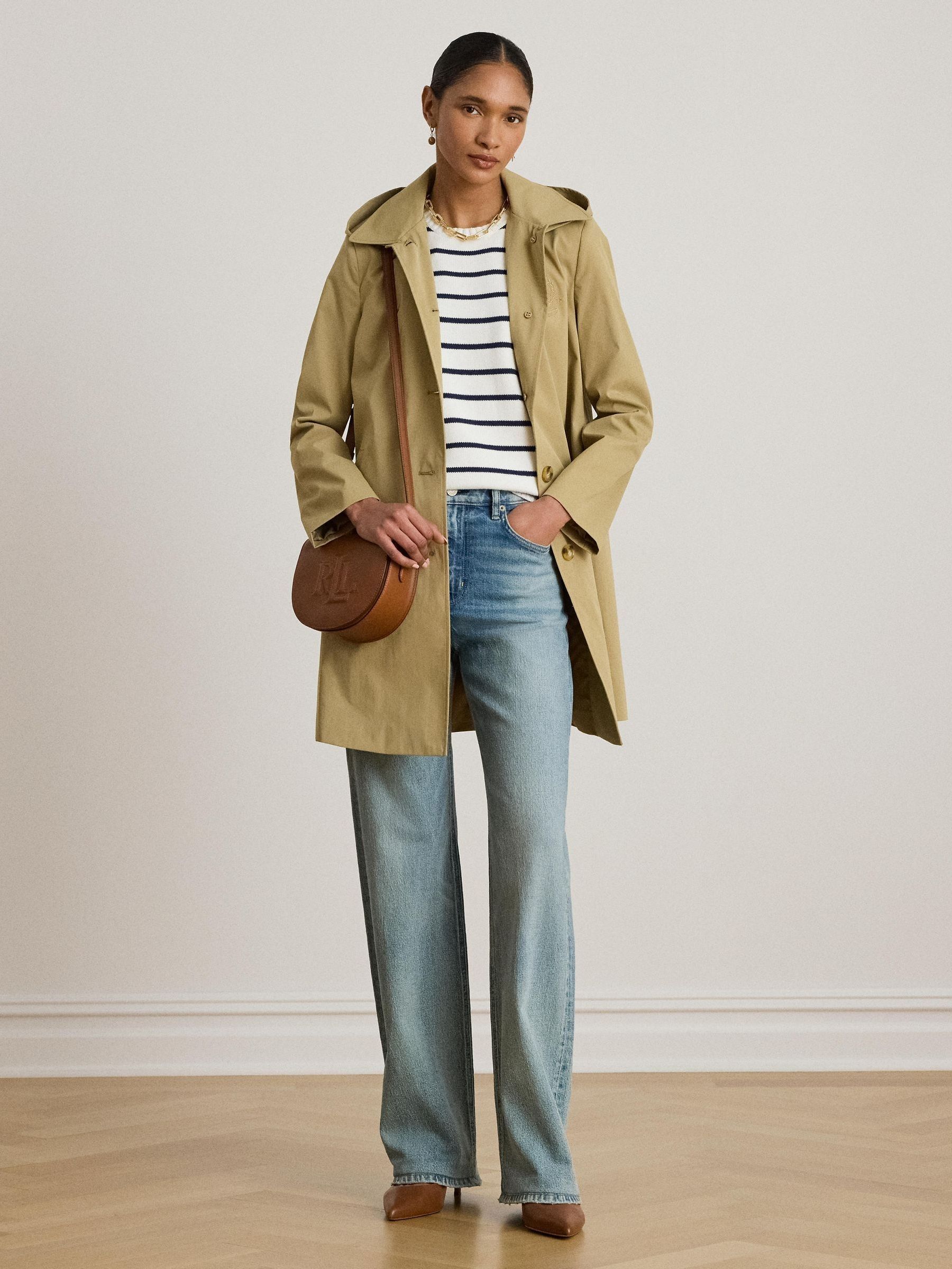 Buy Lauren Ralph Lauren Brown Twill Crest Trench Coat from Next USA