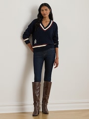 Lauren Ralph Lauren Tedurph V-Neck Knit Cricket Jumper - Bild 2 von 7