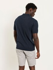 FatFace Rye Navy Knitted Polo Shirt - Image 2 of 6