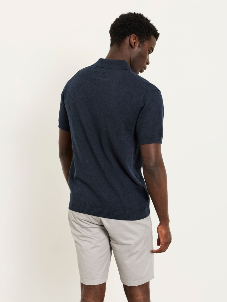 FatFace Rye Navy Knitted Polo Shirt - Image 2 of 6