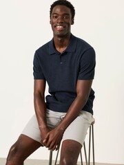 FatFace Rye Navy Knitted Polo Shirt - Image 5 of 6