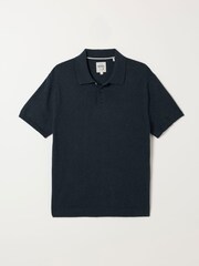 FatFace Rye Navy Knitted Polo Shirt - Image 6 of 6