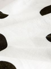 Zwart-wit met stippen - Broek met wijde pijpen van gemengd linnen - Afbeelding 8 van 8