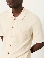FatFace Portloe Natural Knitted Shirt - Image 3 of 6
