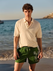 Verde închis - Floral Graphic 5 Inch Swim Shorts - Imaginea 2 din 6