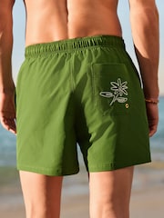 Verde închis - Floral Graphic 5 Inch Swim Shorts - Imaginea 3 din 6