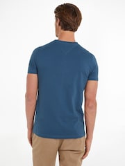 Tommy Hilfiger Blue Logo Slim Jersey T-Shirt - Image 2 of 6