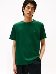 Tommy Hilfiger Ornamental Green Flag Embroidery Crew Neck T-Shirt - Image 1 of 5