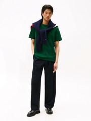 Tommy Hilfiger Ornamental Green Flag Embroidery Crew Neck T-Shirt - Image 2 of 5