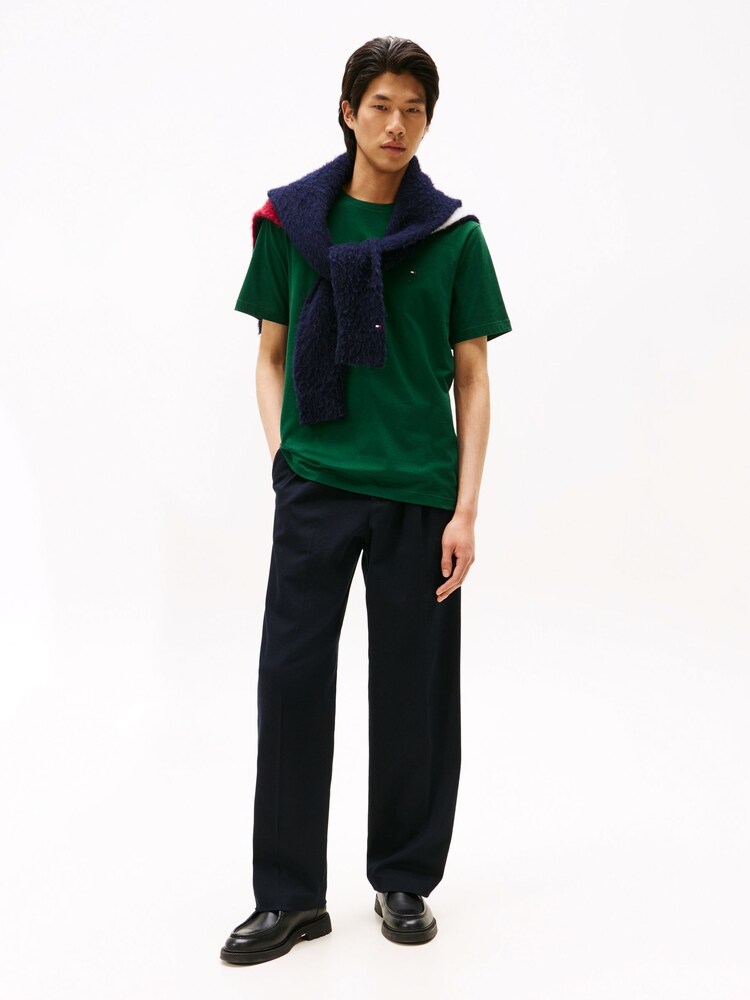 Tommy Hilfiger Ornamental Green Flag Embroidery Crew Neck T-Shirt - Image 2 of 5 Tommy Hilfiger Ornamental Green Flag Embroidery Crew Neck T-Shirt - Image 2 of 5