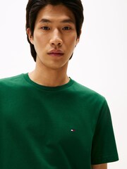 Tommy Hilfiger Ornamental Green Flag Embroidery Crew Neck T-Shirt - Image 4 of 5