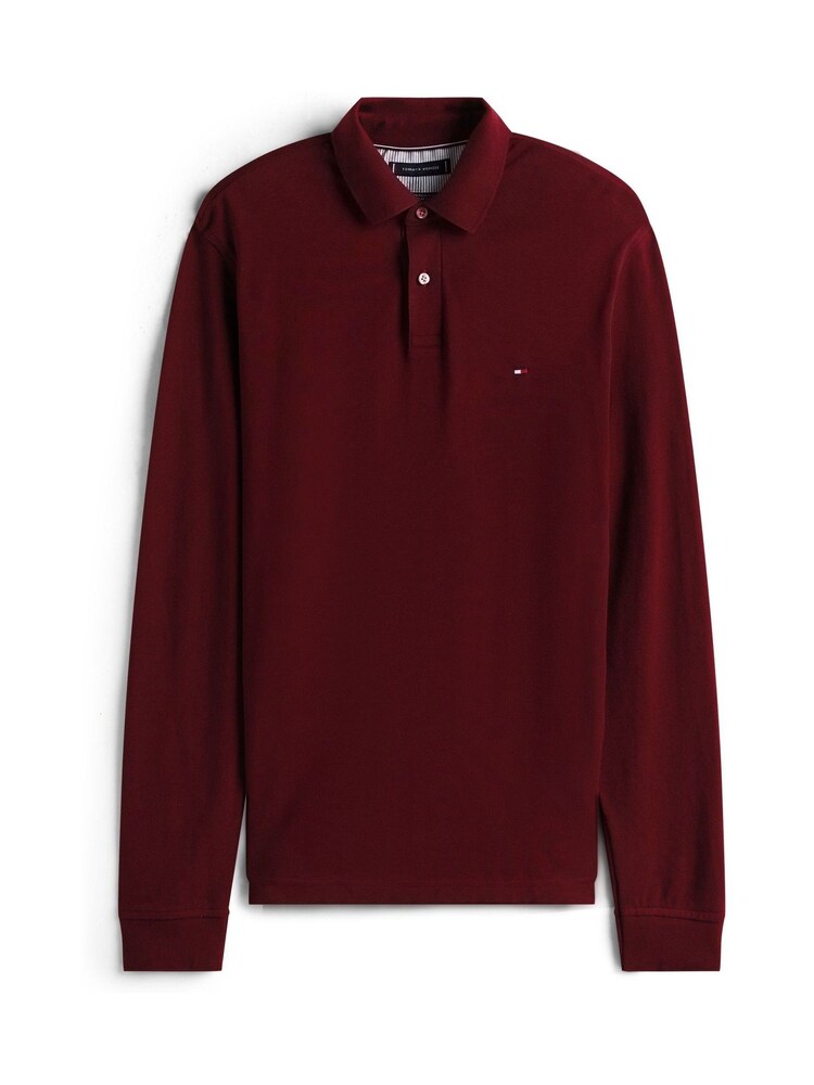 Tommy Hilfiger Red 1985 Regular Fit Pique Long Sleeve Polo Shirt - Image 5 of 5 Tommy Hilfiger Red 1985 Regular Fit Pique Long Sleeve Polo Shirt - Image 5 of 5