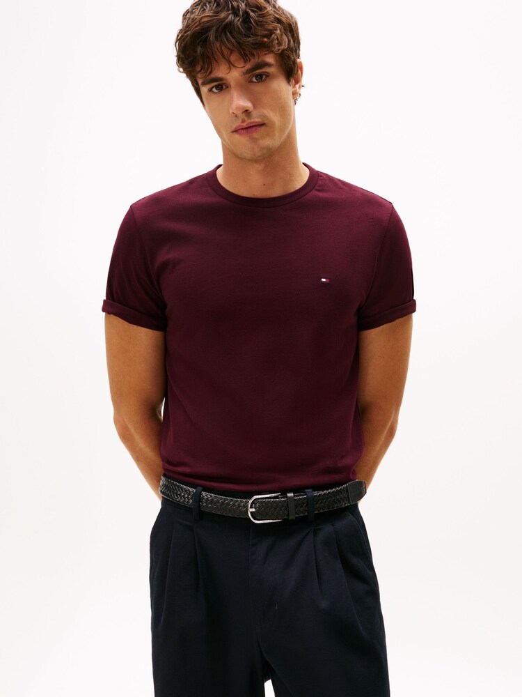 Tommy Hilfiger Red Flag Embroidery Crew Neck T-Shirt - Image 1 of 5 Tommy Hilfiger Red Flag Embroidery Crew Neck T-Shirt - Image 1 of 5