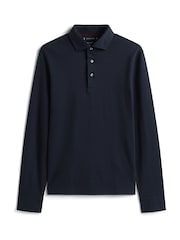 Tommy Hilfiger Blue Smart Casual Slim Fit Long Sleeve Polo Shirt - Image 3 of 5