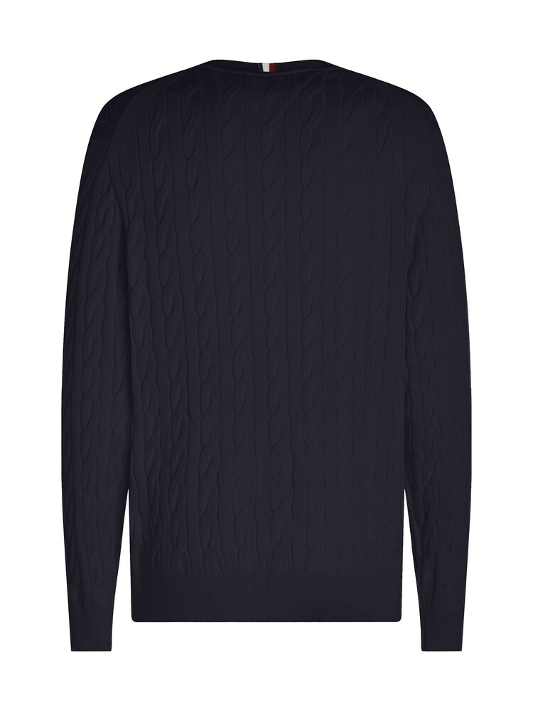 Tommy Hilfiger Blue Cable Knit Crew Neck Jumper - Image 5 of 5 Tommy Hilfiger Blue Cable Knit Crew Neck Jumper - Image 5 of 5