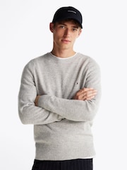 Tommy Hilfiger Grey Pure Lambswool Crew Neck Jumper - Image 1 of 6