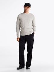 Tommy Hilfiger Grey Pure Lambswool Crew Neck Jumper - Image 2 of 6