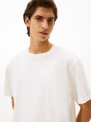 Tommy Hilfiger White Varsity Textured Crest Embroidery T-Shirt - Image 4 of 5