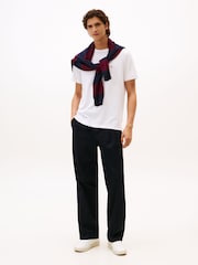 Tommy Hilfiger White Crew Neck Pique T-Shirt - Image 2 of 5