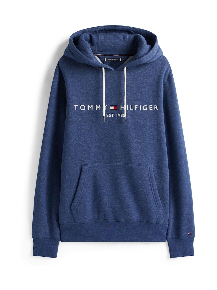 Tommy Hilfiger Blue Fleece Drawstring Hoodie - Image 5 of 5
