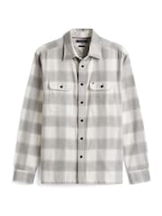 Tommy Hilfiger Grey Relaxed Fit Check Flannel Overshirt - Image 5 of 5