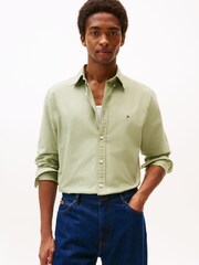 Tommy Hilfiger Green Regular Fit Flag Embroidery Oxford Shirt - Image 1 of 5