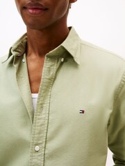 Tommy Hilfiger Green Regular Fit Flag Embroidery Oxford Shirt - Image 4 of 5