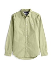 Tommy Hilfiger Green Regular Fit Flag Embroidery Oxford Shirt - Image 5 of 5