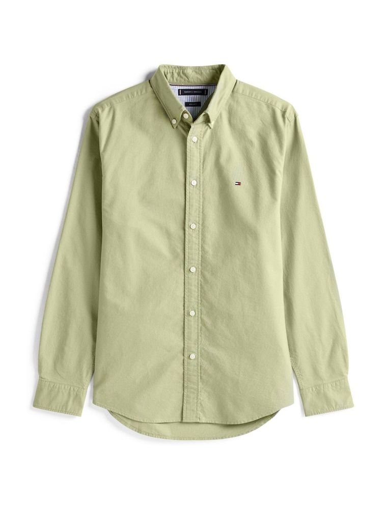 Tommy Hilfiger Green Regular Fit Flag Embroidery Oxford Shirt - Image 5 of 5