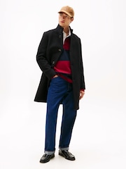 Tommy Hilfiger Black Smart Casual Wool Blend Coat - Image 2 of 5