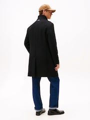 Tommy Hilfiger Black Smart Casual Wool Blend Coat - Image 4 of 5