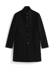 Tommy Hilfiger Black Smart Casual Wool Blend Coat - Image 5 of 5