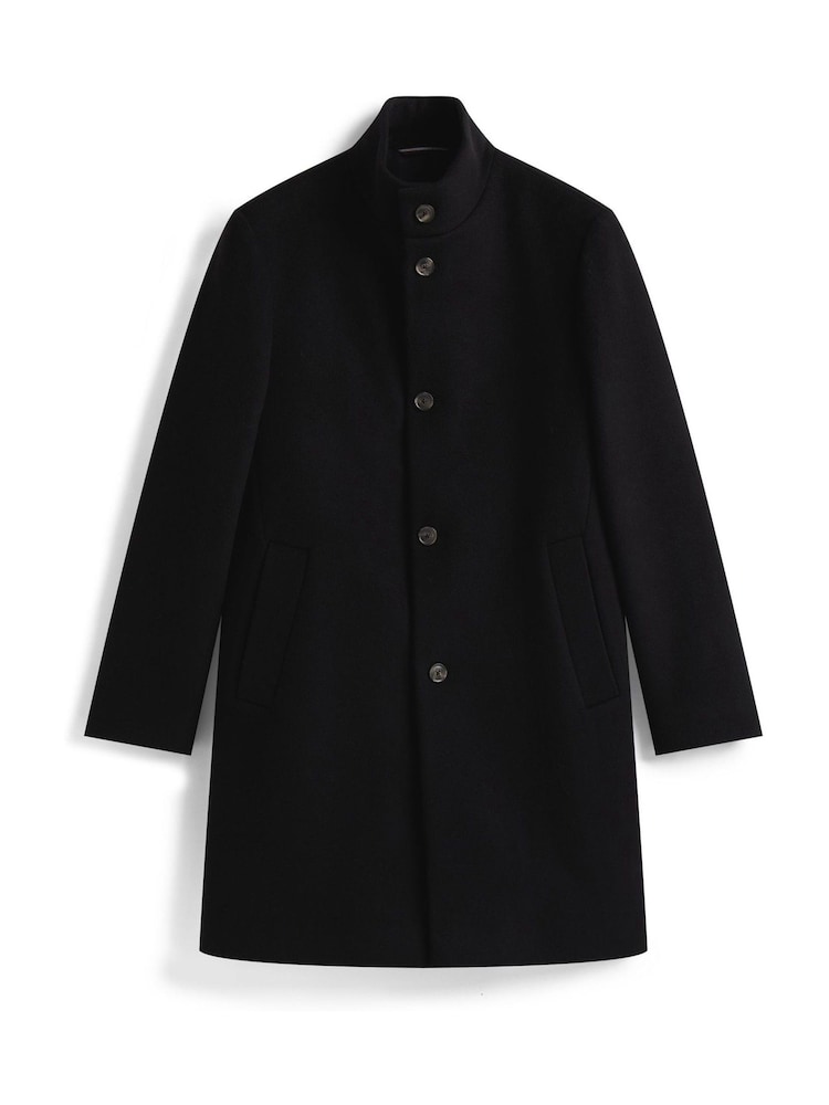Tommy Hilfiger Black Smart Casual Wool Blend Coat - Image 5 of 5