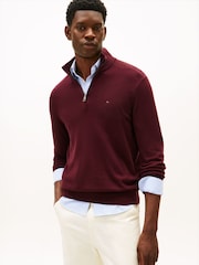 Tommy Hilfiger Red Half-Zip Jumper With Cashmere - Image 1 of 4