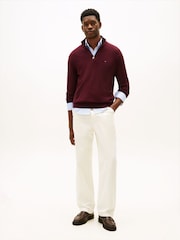 Tommy Hilfiger Red Half-Zip Jumper With Cashmere - Image 3 of 4