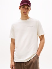 Tommy Hilfiger Cream Back Print Jersey T-Shirt - Image 1 of 5