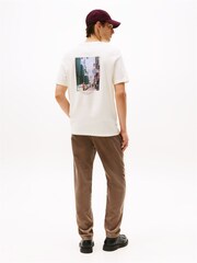 Tommy Hilfiger Cream Back Print Jersey T-Shirt - Image 3 of 5