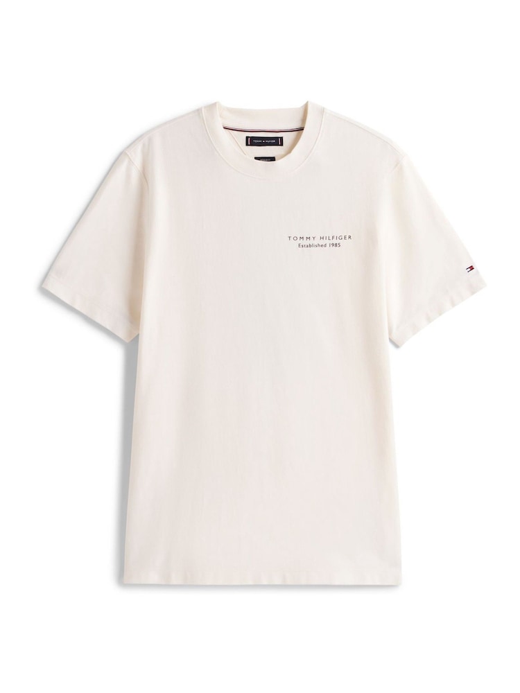 Tommy Hilfiger Cream Back Print Jersey T-Shirt - Image 5 of 5
