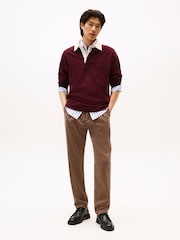 Tommy Hilfiger Brown Harlem Pleated Tapered Corduroy Chinos - Image 2 of 5
