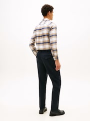 Tommy Hilfiger Blue Harlem Tapered Pleated Twill Trousers - Image 3 of 5