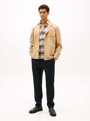 Tommy Hilfiger Blue Harlem Tapered Pleated Twill Trousers - Image 4 of 5