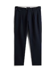 Tommy Hilfiger Blue Harlem Tapered Pleated Twill Trousers - Image 5 of 5