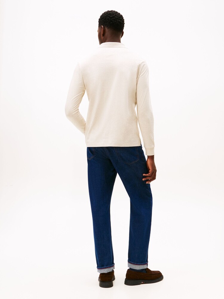 Tommy Hilfiger White Regular Fit Long Sleeved Liquid Polo Shirt - Image 2 of 5 Tommy Hilfiger White Regular Fit Long Sleeved Liquid Polo Shirt - Image 2 of 5