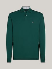 Tommy Hilfiger Green 1985 Regular Fit Pique Long Sleeve Polo Shirt - Image 9 of 10