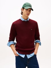 Tommy Hilfiger Red Pure Lambswool Crew Neck Jumper - Image 1 of 5