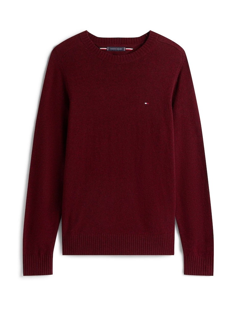 Tommy Hilfiger Red Pure Lambswool Crew Neck Jumper - Image 5 of 5 Tommy Hilfiger Red Pure Lambswool Crew Neck Jumper - Image 5 of 5
