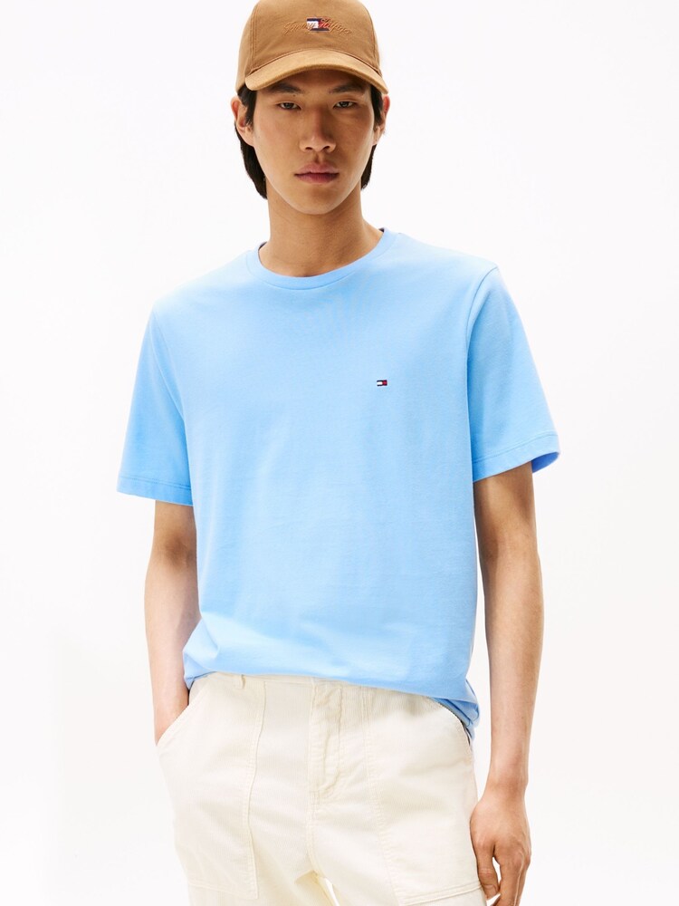 Tommy Hilfiger Blue Flag Embroidery Crew Neck T-Shirt - Image 1 of 5 Tommy Hilfiger Blue Flag Embroidery Crew Neck T-Shirt - Image 1 of 5