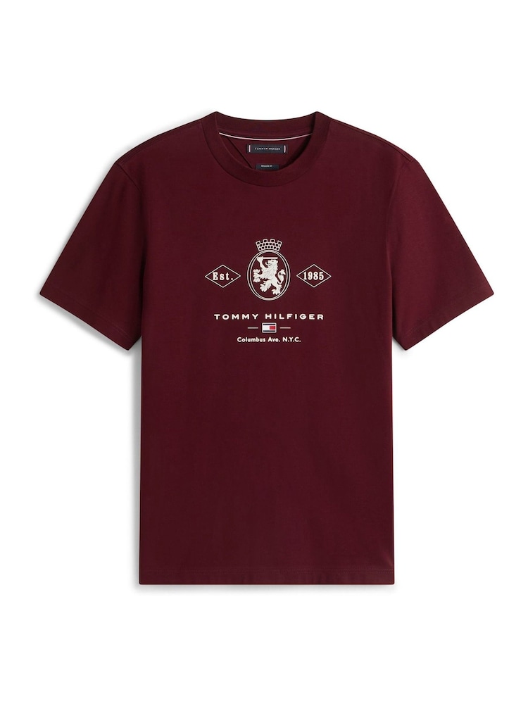 Tommy Hilfiger Red Varsity Graphic Interlock Knit T-Shirt - Image 5 of 5